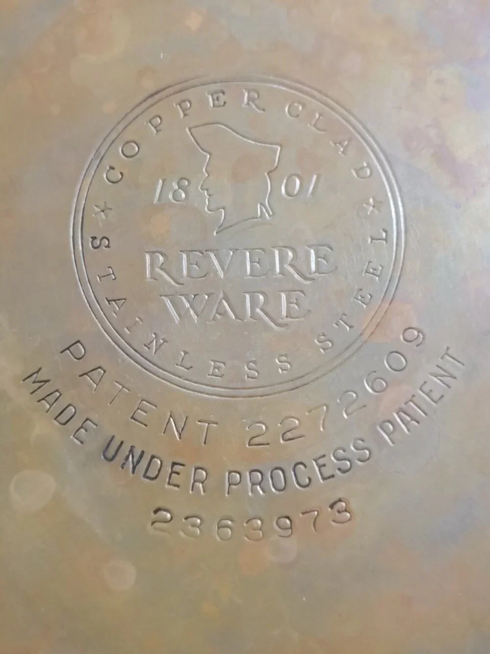 Revere Ware 1801 Stock Pot 4 Qt Copper Bottom Stainless Steel 2363973 with Lid